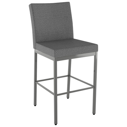 Perry Plus Traditional Counter Height Barstool - Grey Woven/Metallic Grey