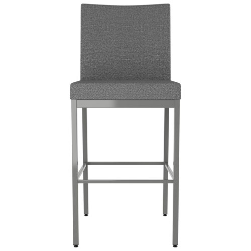Perry Plus Traditional Counter Height Barstool - Grey Woven/Metallic Grey