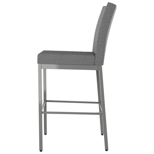 Perry Plus Traditional Counter Height Barstool - Grey Woven/Metallic Grey