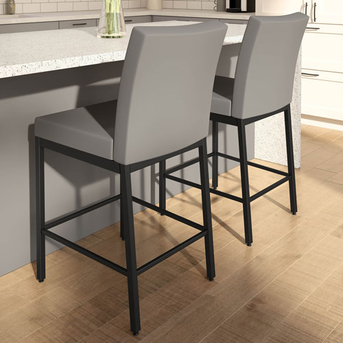 Perry Plus Traditional Bar Height Barstool - Taupe Grey/Black