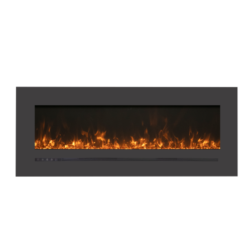 WM-FM-BG 26" Linear Electric Fireplace comes with an installed Logset