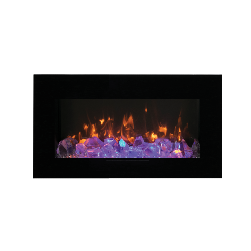 WM-FM-BG 26" Linear Electric Fireplace comes with an installed Logset