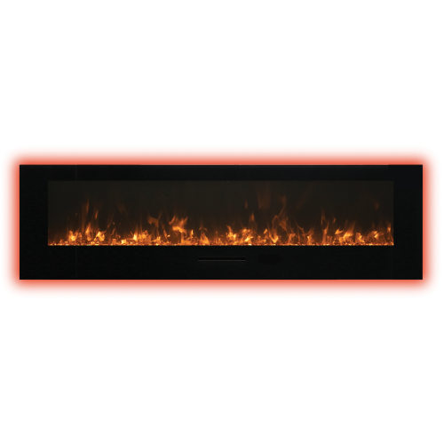 WM-FM-BG 26" Linear Electric Fireplace comes with an installed Logset