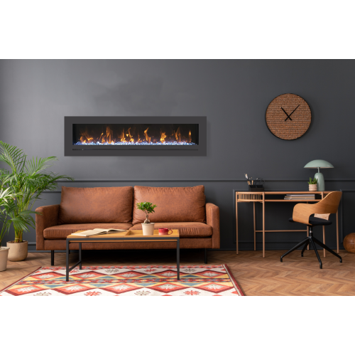 WM-FM-BG 26" Linear Electric Fireplace comes with an installed Logset