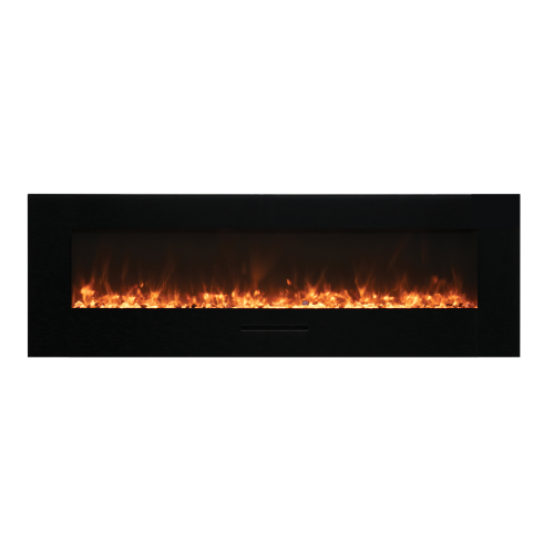 WM-FM-BG 48" Linear Electric Fireplace comes with 10 Piece Birch Log Set