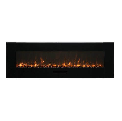 WM-FM-BG 48" Linear Electric Fireplace comes with 10 Piece Birch Log Set