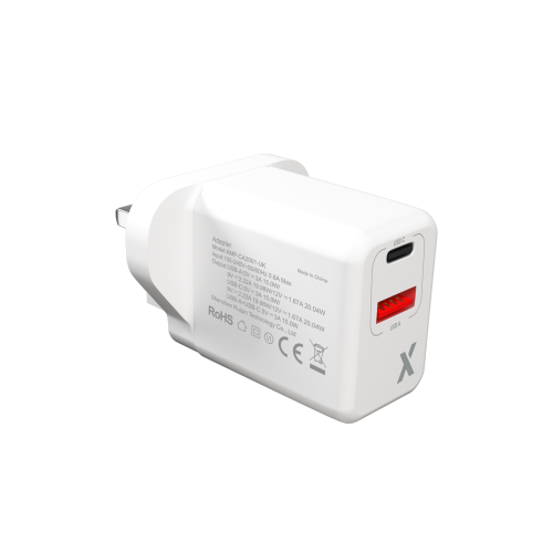 Adaptateur d’alimentation mural USB type C et USB Type A de 20 W à 2 prises