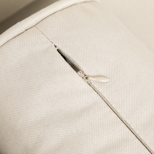 HOMCOM Mid-Century Sofa, Couch with Button-Tufted Back Cushion, Velvet Feel Fabric Upholstery, 2 Cylindrical Pillows and Rubber Wood Legs for Living