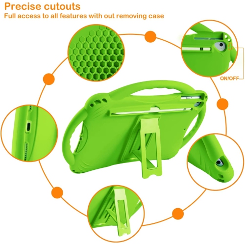 iPad 10.2 case, T iPad 9th/8th/7th Generation Case for Kids with Tempered Glass Screen Protector and Strap, Silicone Shockproof iPad 10.2 inch 2021