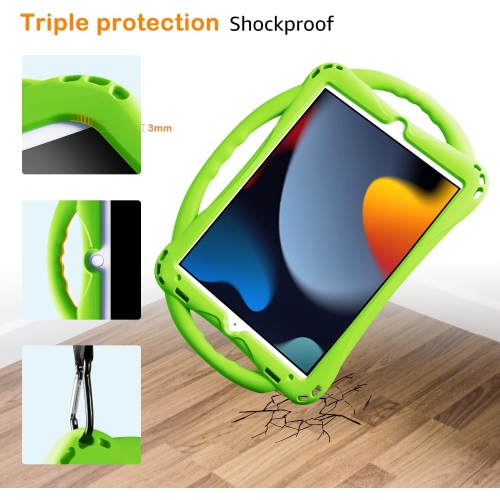 iPad 10.2 case, T iPad 9th/8th/7th Generation Case for Kids with Tempered Glass Screen Protector and Strap, Silicone Shockproof iPad 10.2 inch 2021