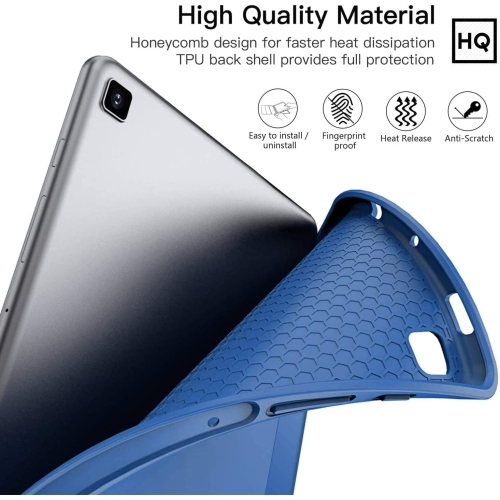 Ztotop 2022/2020 Galaxy Tab S6 Lite 10.4 Case with Pen Holder, Auto Wake/Sleep, Slim PU Lightweight Trifold Cover for Samsung S6 Lite Tablet, Blue