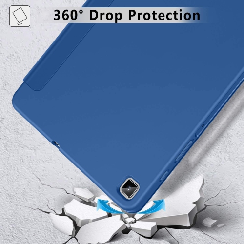 Ztotop 2022/2020 Galaxy Tab S6 Lite 10.4 Case with Pen Holder, Auto Wake/Sleep, Slim PU Lightweight Trifold Cover for Samsung S6 Lite Tablet, Blue