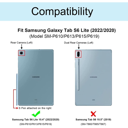 F Shockproof Case for Samsung Galaxy Tab S6 Lite 10.4 inch 2022/2020 Model, Lightweight Stand Handle Kids Case with Pencil Holder for Galaxy Tab S6