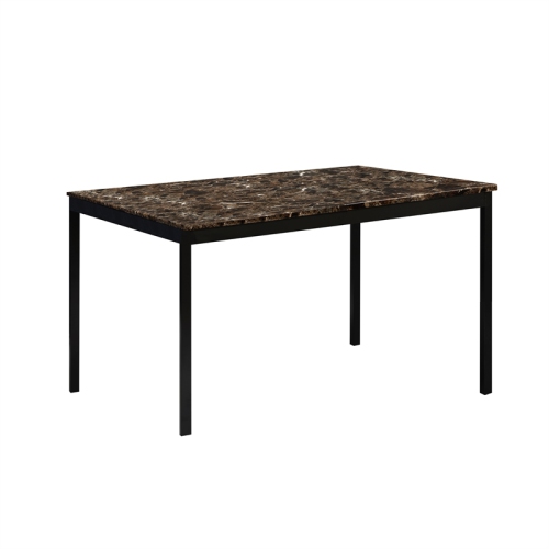 Lexicon Tempe 48" Transitional Metal Writing Desk with chair in Black/Dark Brown