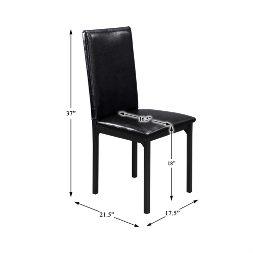 Lexicon Tempe 48" Transitional Metal Writing Desk with chair in Black/Dark Brown