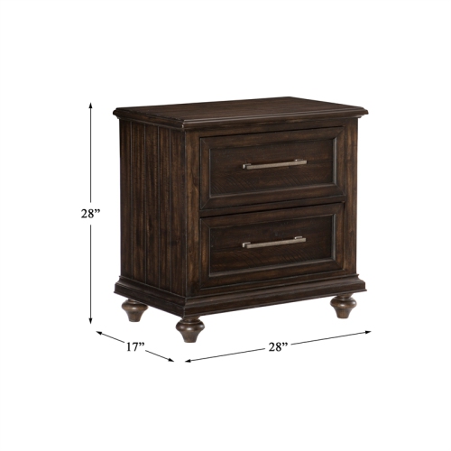 Lexicon Cardano Nightstand in Driftwood Charcoal