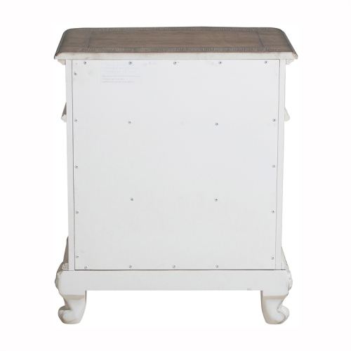 Lexicon Traditional Wood and MDF Board Night Stand in Antique White/Gray