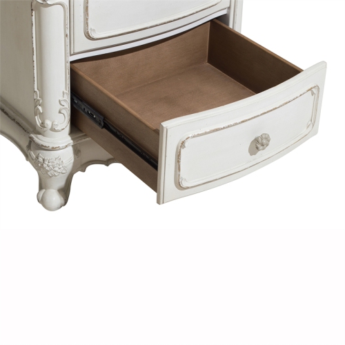 Lexicon Traditional Wood and MDF Board Night Stand in Antique White/Gray