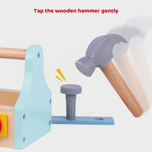 TOOKYLAND Boîte à Outils Jouet en Bois - 18pcs - Ensemble de Jeu Coffre de Construction pour Enfants 3 Ans +