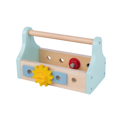TOOKYLAND Boîte à Outils Jouet en Bois - 18pcs - Ensemble de Jeu Coffre de Construction pour Enfants 3 Ans +