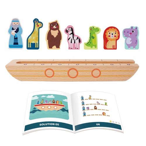 TOOKYLAND Jouet Arche de Noé - 9pcs - Jeu de Tri et d'Association en Bois avec Arche, Figurines et Livret, pour Enfants de 3 ans et plus