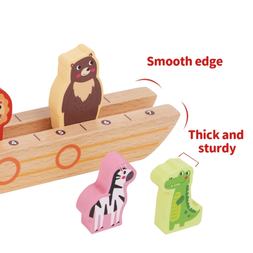 TOOKYLAND Jouet Arche de Noé - 9pcs - Jeu de Tri et d'Association en Bois avec Arche, Figurines et Livret, pour Enfants de 3 ans et plus
