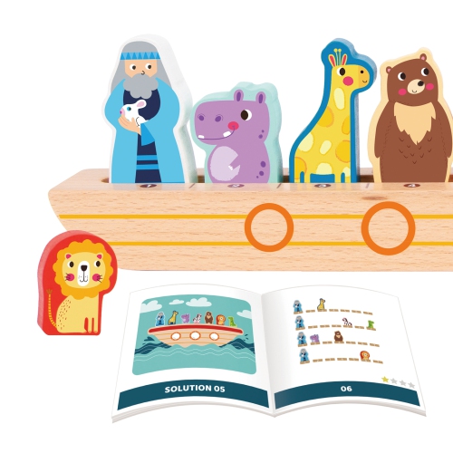 TOOKYLAND Jouet Arche de Noé - 9pcs - Jeu de Tri et d'Association en Bois avec Arche, Figurines et Livret, pour Enfants de 3 ans et plus