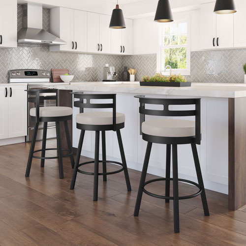 Render Contemporary Counter Height Barstool - Cream/Black