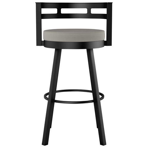 Tabouret de bar contemporain à hauteur de comptoir Render - Gris taupe/Noir