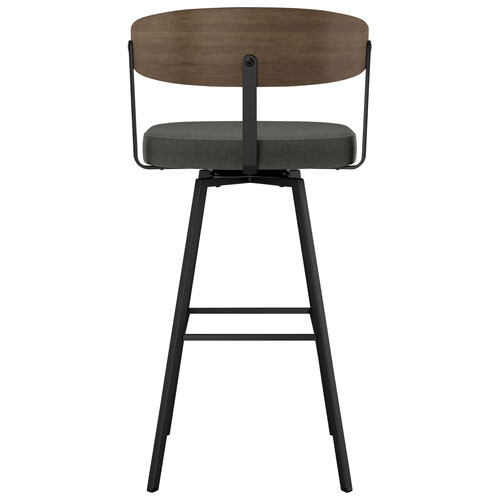Quinton Contemporary Counter Height Barstool - Charcoal Grey/Brown/Black