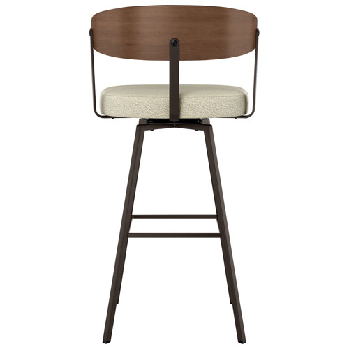 Quinton Contemporary Counter Height Barstool - Cream Boucle/Light Brown/Dark Brown