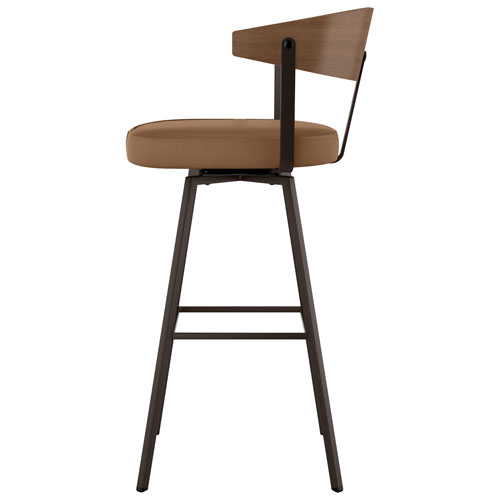 Quinton Contemporary Bar Height Barstool - Tan/Light Brown/Dark Brown