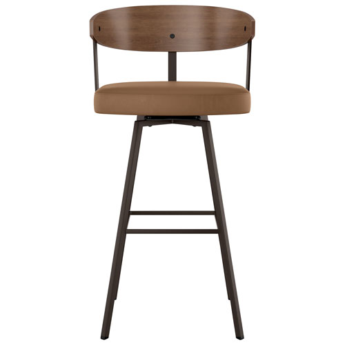 Quinton Contemporary Counter Height Barstool - Tan/Light Brown/Dark Brown
