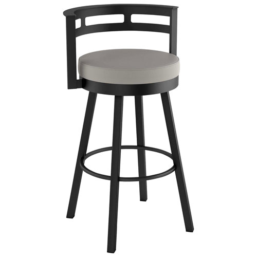 Render Contemporary Bar Height Barstool - Taupe Grey/Black