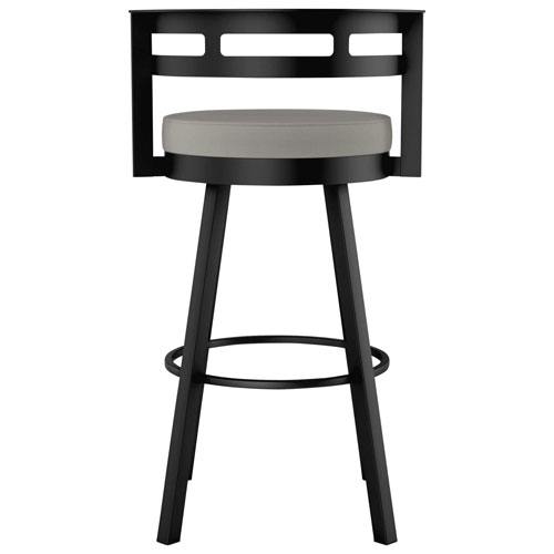 Render Contemporary Bar Height Barstool - Taupe Grey/Black