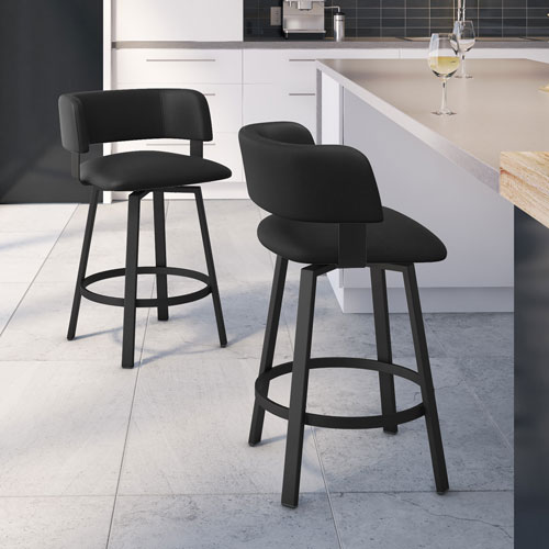 Stinson Contemporary Counter Height Barstool - Black