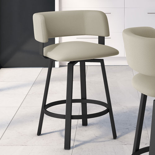 Stinson Contemporary Counter Height Barstool - Greige/Black