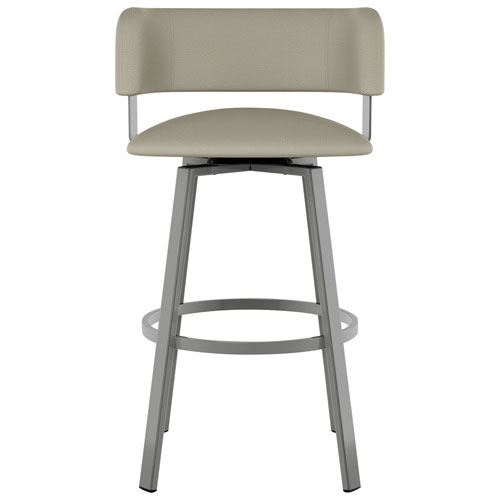 Stinson Contemporary Bar Height Barstool - Greige/Metallic Grey