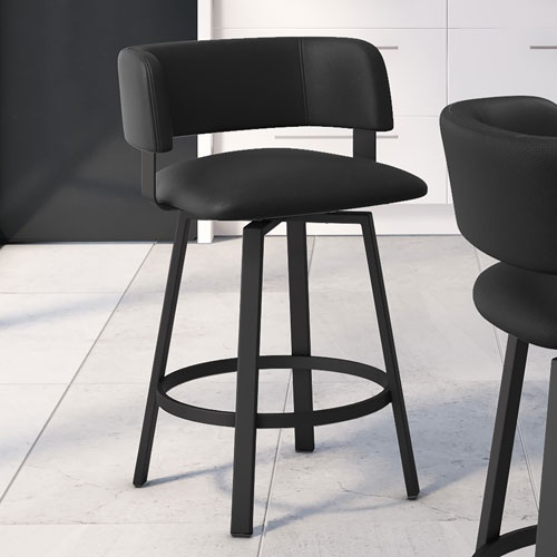 Stinson Contemporary Bar Height Barstool - Black