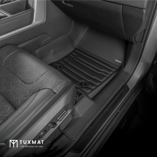 TuxMat - for Toyota Tundra Double Cab 2022-2026 Models - Custom Car Mats - Maximum Coverage, All Weather, Laser Measured - This Full Set Includes 1st