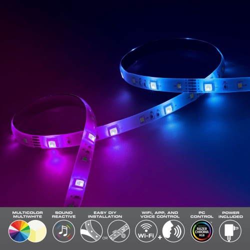 Monster WIFI RGBW Smart Sound Reactive Multi-color LED Light Strip 16.4ft/5m
