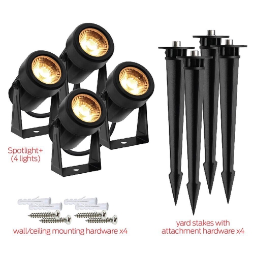 Monster Smart Illuminessence 4-Piece Smart Spotlight Outdoor Yard Light