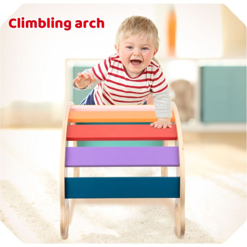 TOOKYLAND Arche d'Escalade en Bois - Jouet de Grimpe à Bascule Montessori pour Enfants de 3 Ans +
