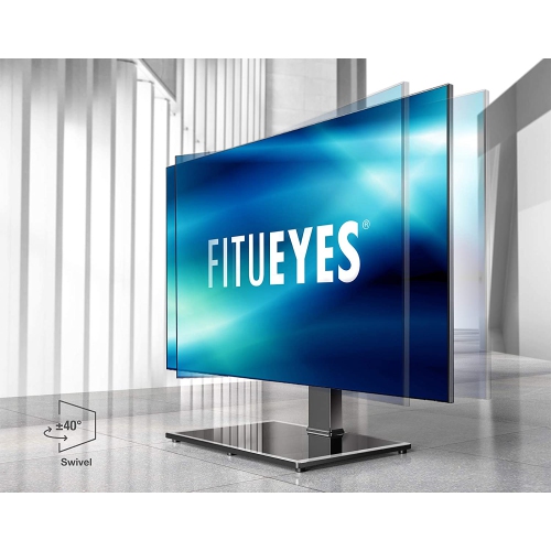 FITUEYES TV Stand on Table with Swivel Mount & Height Adjustable for 50 to 85 inch TV, Big Table Top TV Stand Holds up to 110lbs Screen, VESA Range