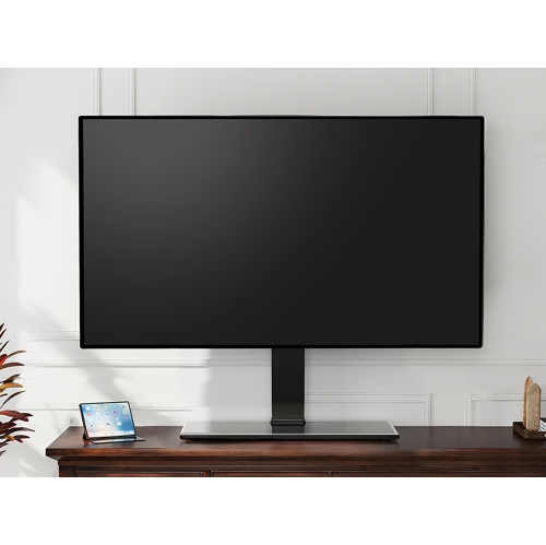 FITUEYES TV Stand on Table with Swivel Mount & Height Adjustable for 50 to 85 inch TV, Big Table Top TV Stand Holds up to 110lbs Screen, VESA Range