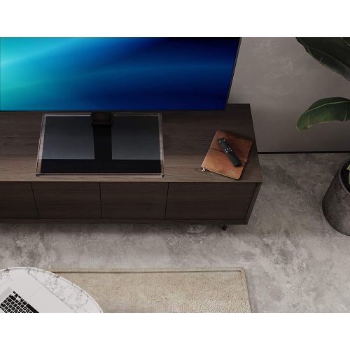 FITUEYES TV Stand on Table with Swivel Mount & Height Adjustable for 50 to 85 inch TV, Big Table Top TV Stand Holds up to 110lbs Screen, VESA Range