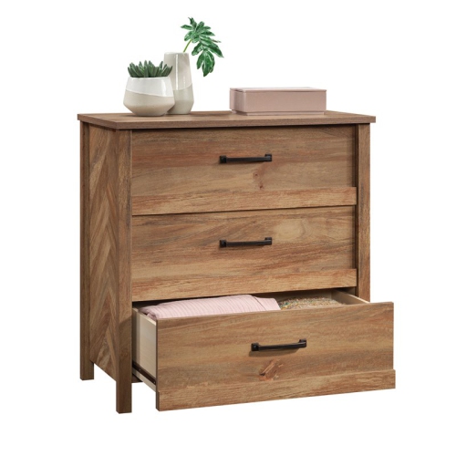 Bowery Hill Engineered Wood 3-Drawer Chest in Sindoori Mango