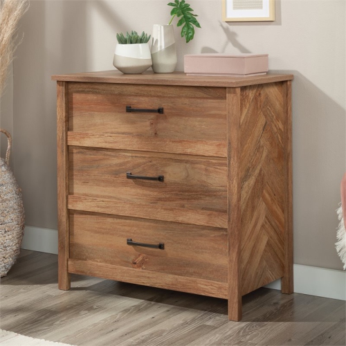 Bowery Hill Engineered Wood 3-Drawer Chest in Sindoori Mango