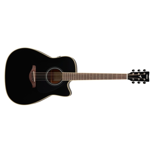 Yamaha Guitare acoustique FG TransAcoustic à pan coupé Fini noir