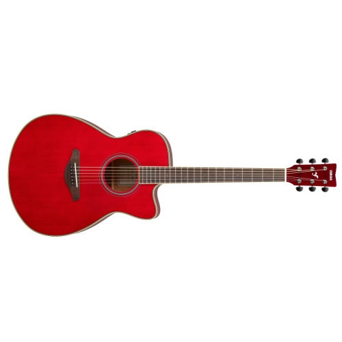 Yamaha Guitare Folk FG TransAcoustic à pan coupé Fini Ruby Red